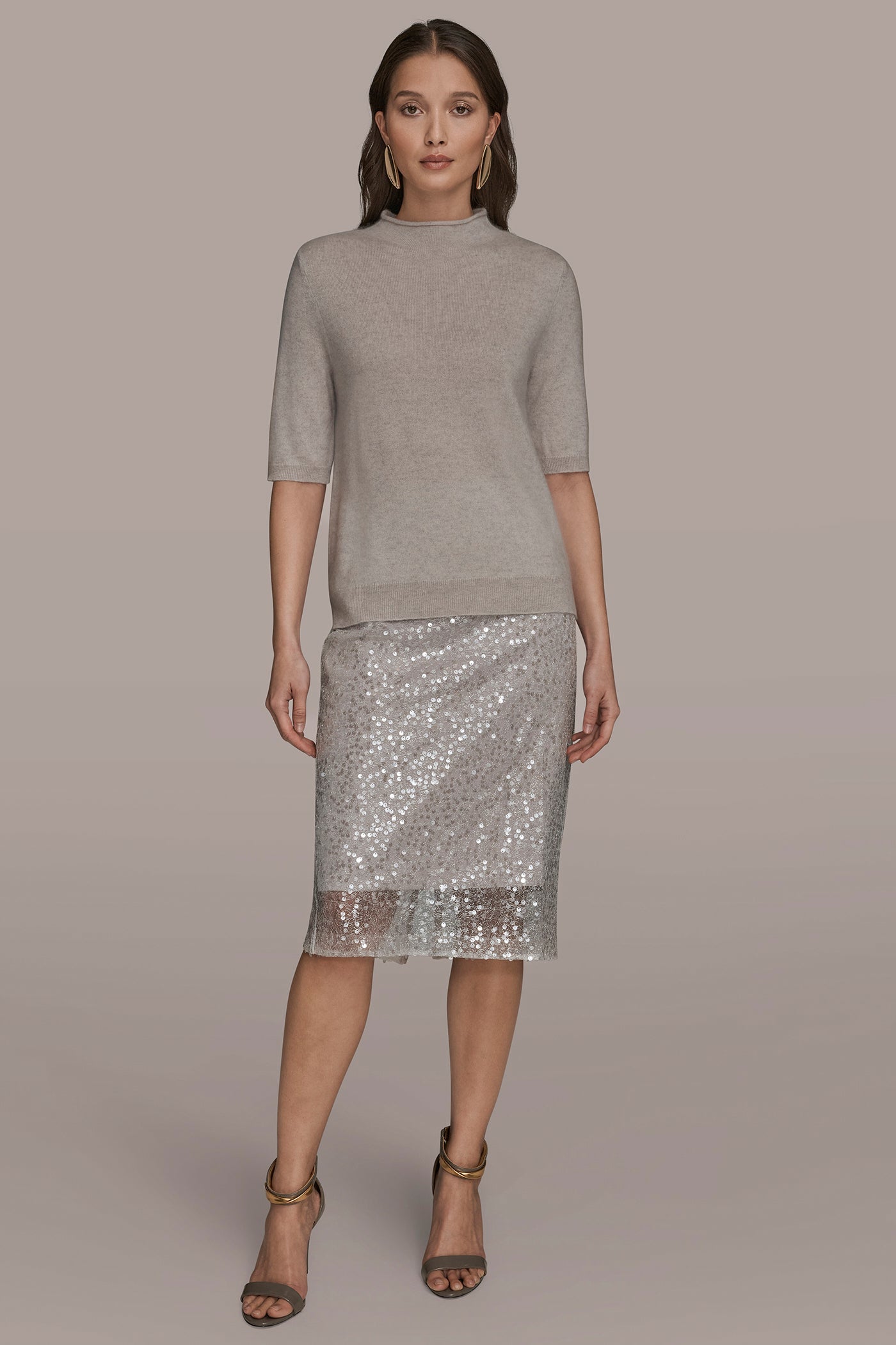 WOOL AND CASHMERE-BLEND MOCK-NECK SWEATER