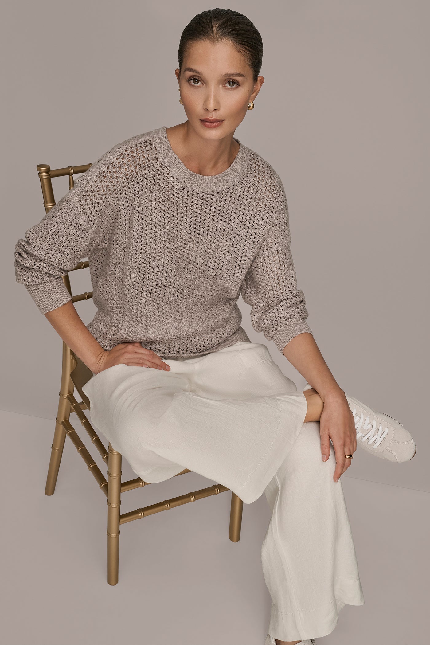LONG SLEEVE OPEN STITCH SWEATER