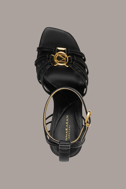 BRIELLE LOGO STRAPPY STILETTO SANDAL