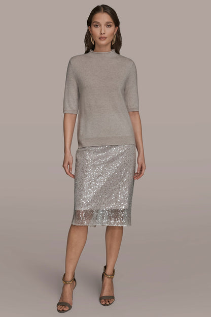 WOOL AND CASHMERE-BLEND MOCK-NECK SWEATER
