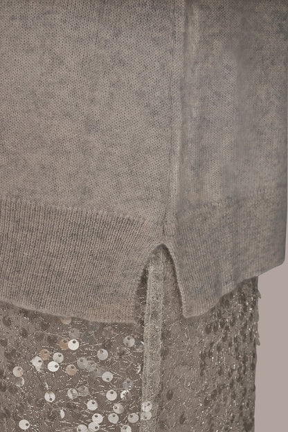 WOOL AND CASHMERE-BLEND MOCK-NECK SWEATER