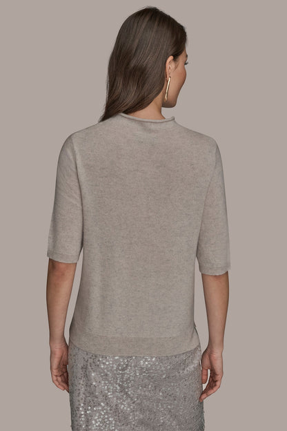 WOOL AND CASHMERE-BLEND MOCK-NECK SWEATER