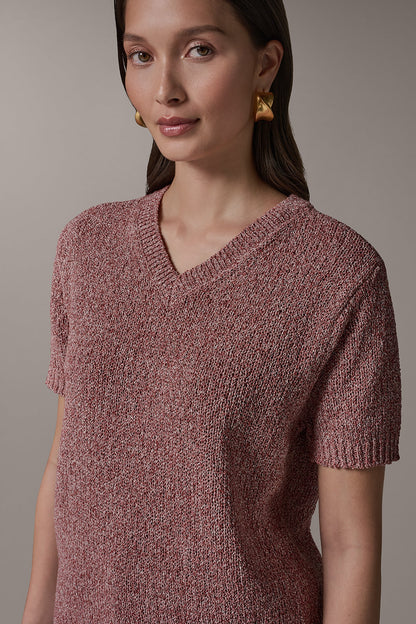 SHORT SLEEVE MÉLANGE EASY SWEATER