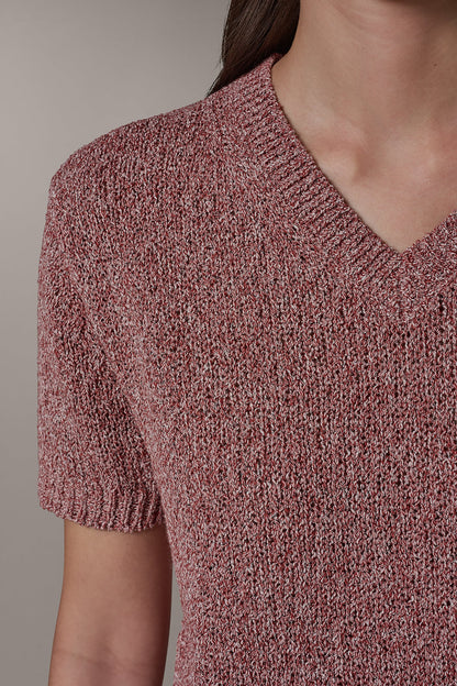 SHORT SLEEVE MÉLANGE EASY SWEATER
