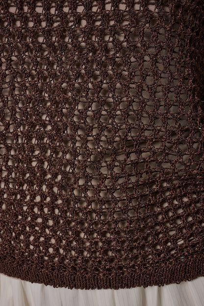 SHORT SLEEVE OPEN STITCH SWEATER