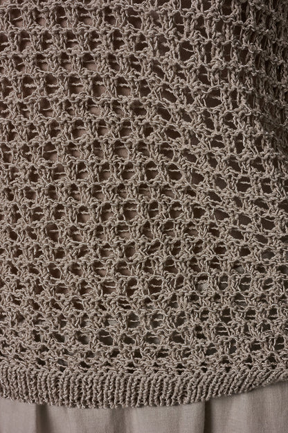 SHORT SLEEVE OPEN STITCH SWEATER