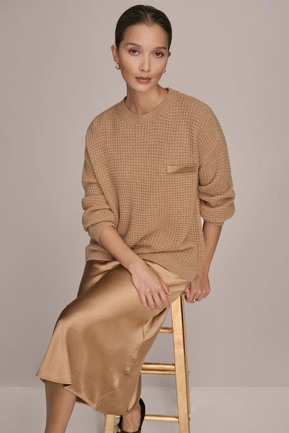WOOL AND CASHMERE-BLEND POCKET SWEATER