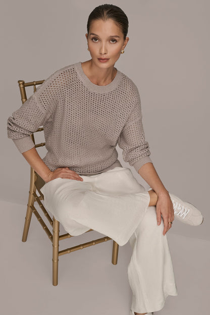LONG SLEEVE OPEN STITCH SWEATER