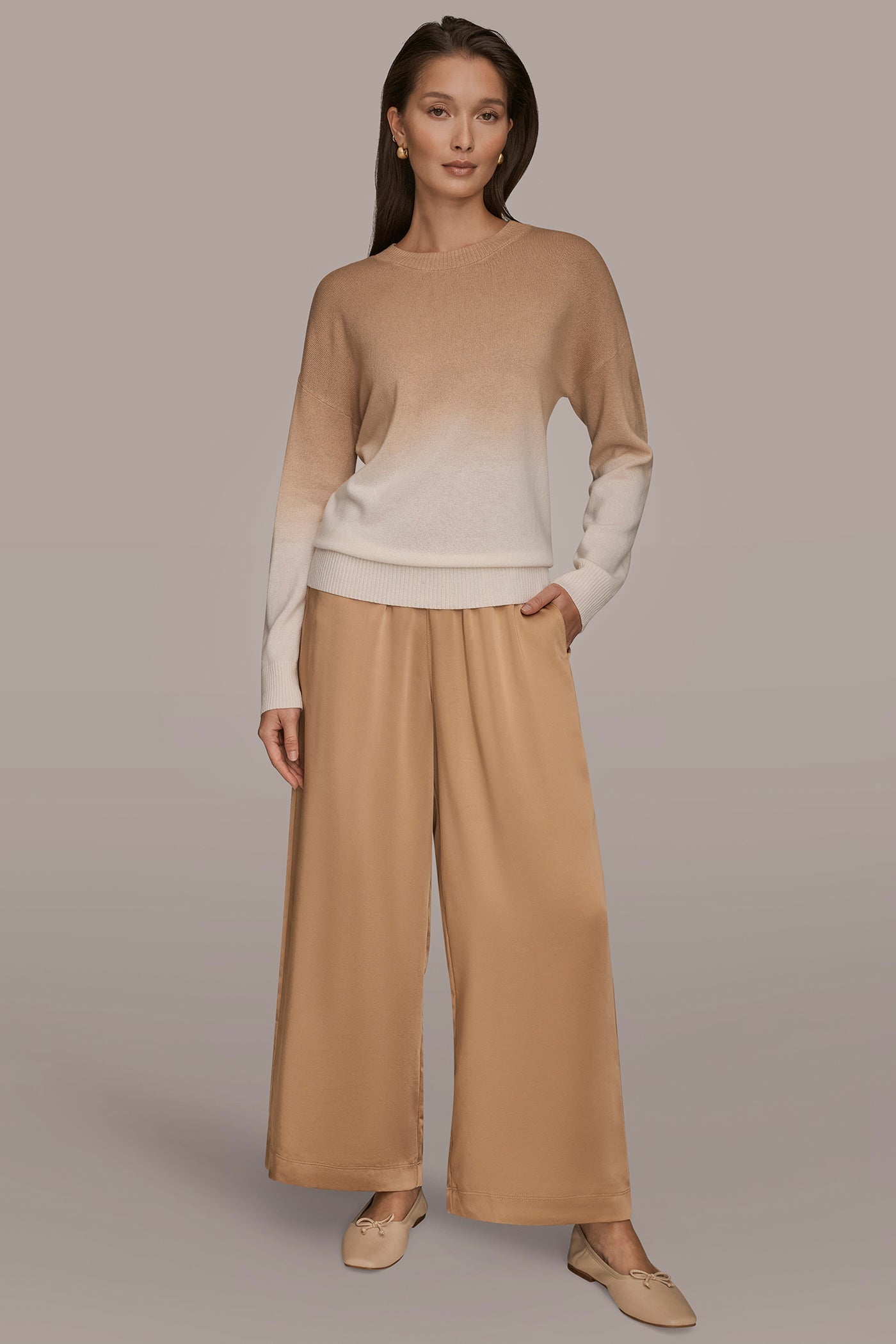 WOOL AND CASHMERE-BLEND DIP-DYED SWEATER