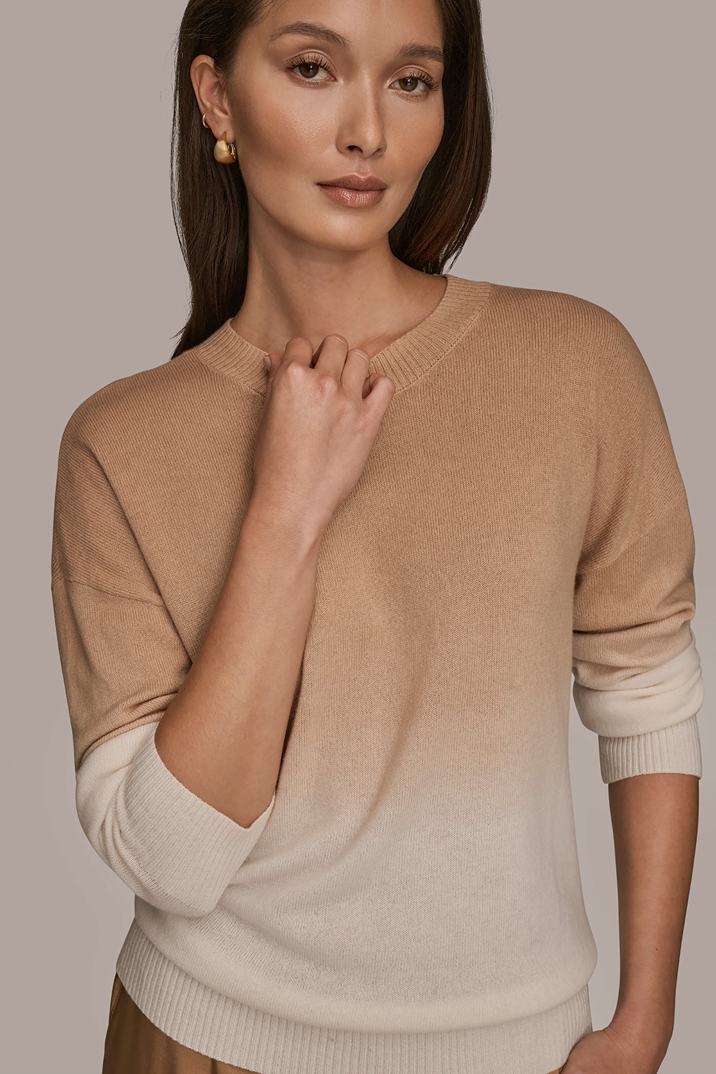 WOOL AND CASHMERE-BLEND DIP-DYED SWEATER