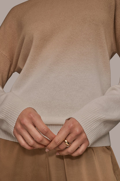 WOOL AND CASHMERE-BLEND DIP-DYED SWEATER