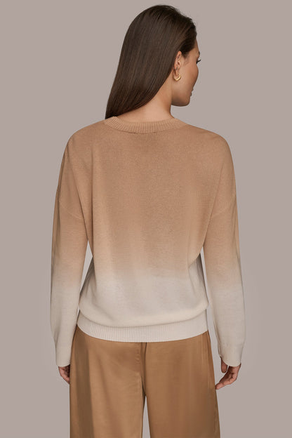 WOOL AND CASHMERE-BLEND DIP-DYED SWEATER