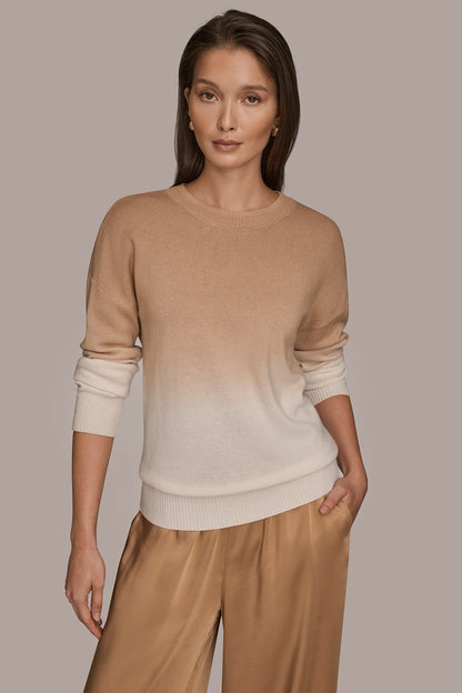 WOOL AND CASHMERE-BLEND DIP-DYED SWEATER
