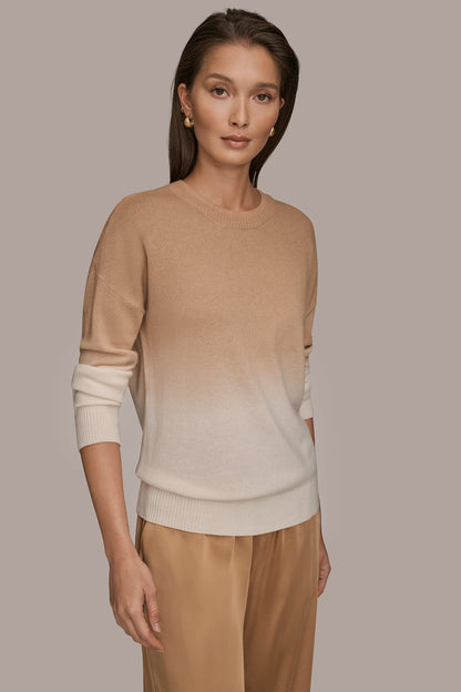 WOOL AND CASHMERE-BLEND DIP-DYED SWEATER