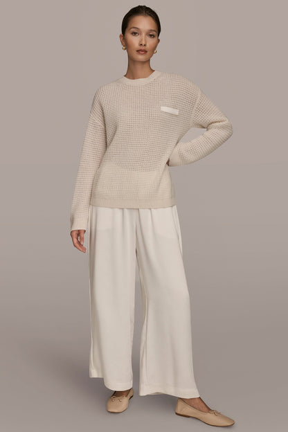WOOL AND CASHMERE-BLEND POCKET SWEATER