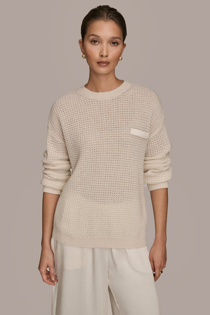 WOOL AND CASHMERE-BLEND POCKET SWEATER