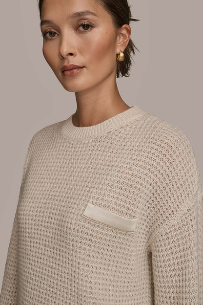 WOOL AND CASHMERE-BLEND POCKET SWEATER