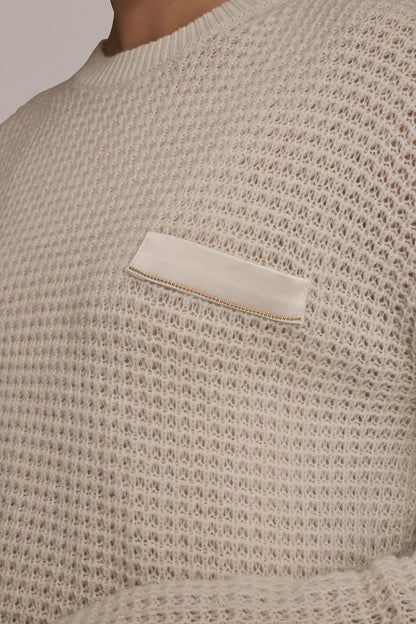 WOOL AND CASHMERE-BLEND POCKET SWEATER