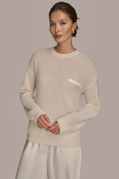 WOOL AND CASHMERE-BLEND POCKET SWEATER