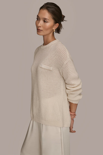 WOOL AND CASHMERE-BLEND POCKET SWEATER