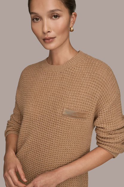 WOOL AND CASHMERE-BLEND POCKET SWEATER