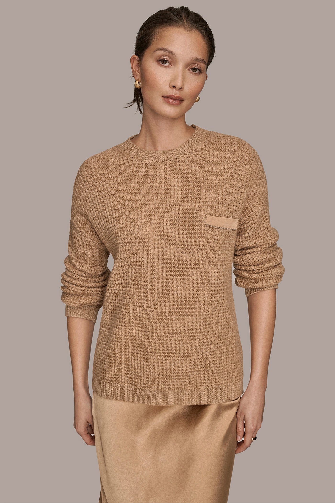 WOOL AND CASHMERE-BLEND POCKET SWEATER