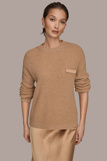 WOOL AND CASHMERE-BLEND POCKET SWEATER