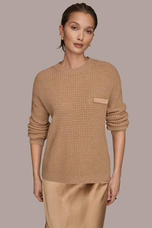WOOL AND CASHMERE-BLEND POCKET SWEATER