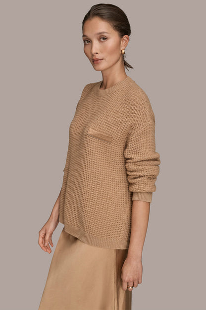 WOOL AND CASHMERE-BLEND POCKET SWEATER