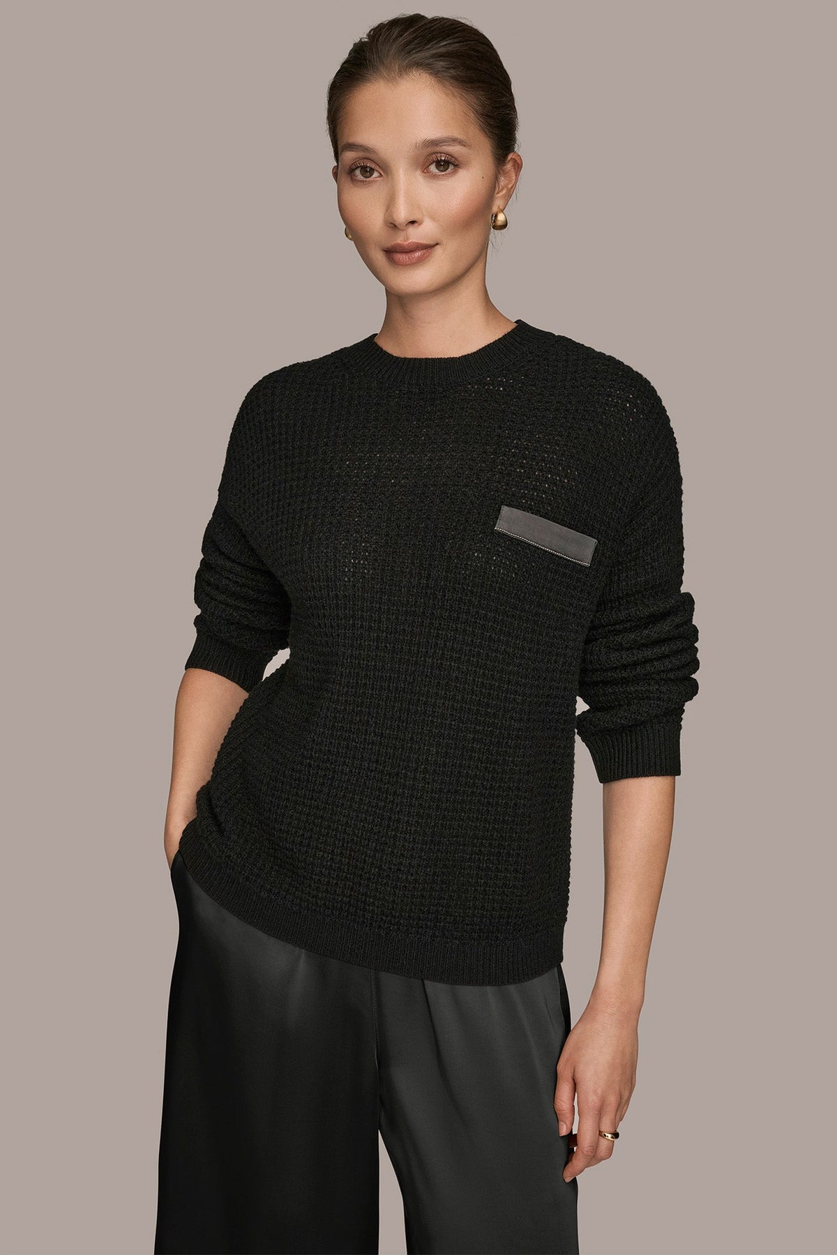 WOOL AND CASHMERE-BLEND POCKET SWEATER