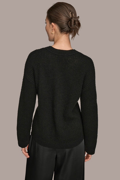 WOOL AND CASHMERE-BLEND POCKET SWEATER
