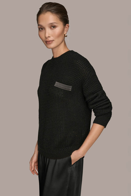 WOOL AND CASHMERE-BLEND POCKET SWEATER