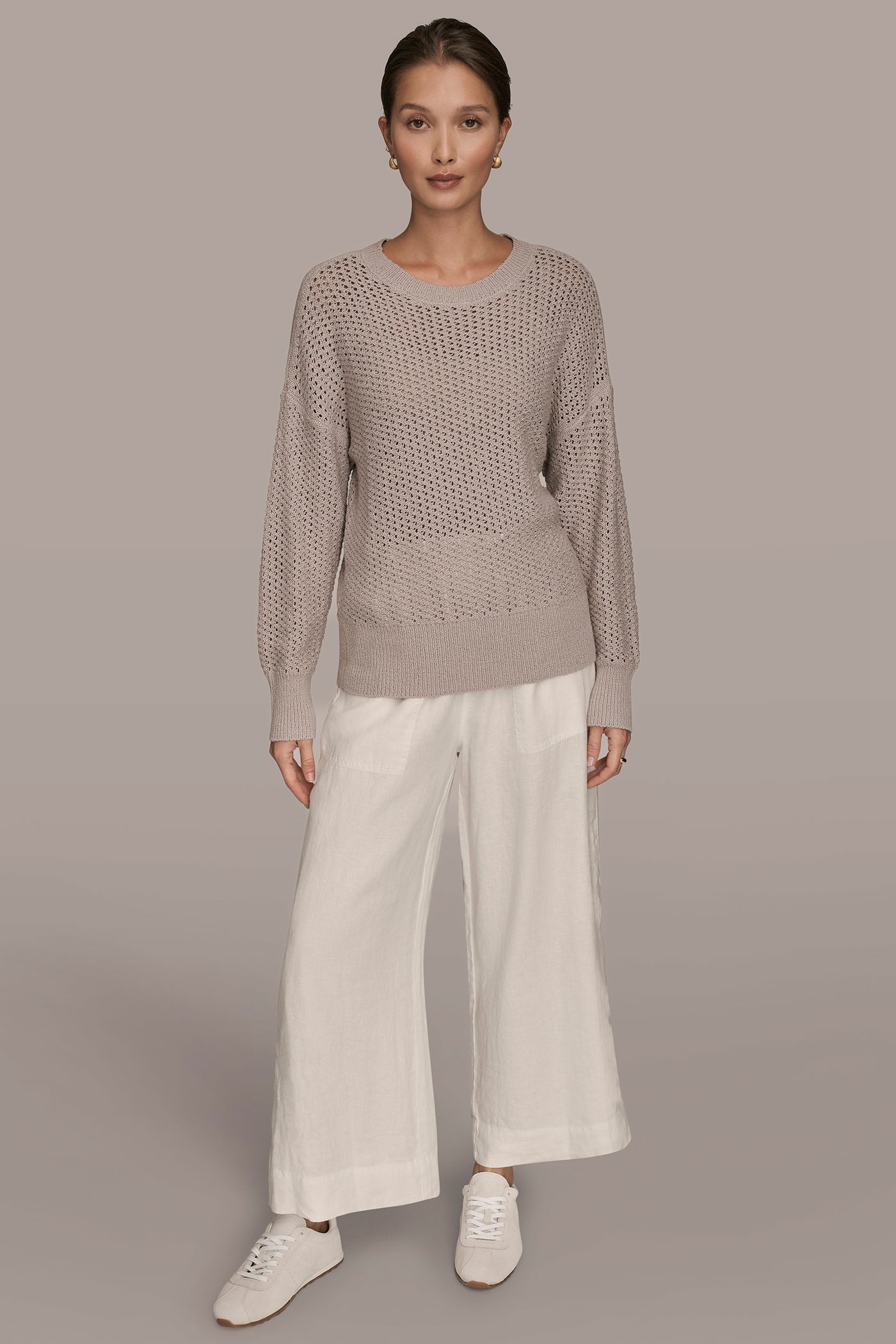 LONG SLEEVE OPEN STITCH SWEATER