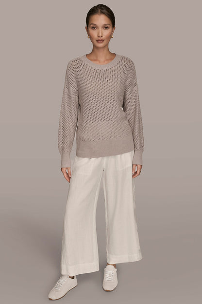 LONG SLEEVE OPEN STITCH SWEATER