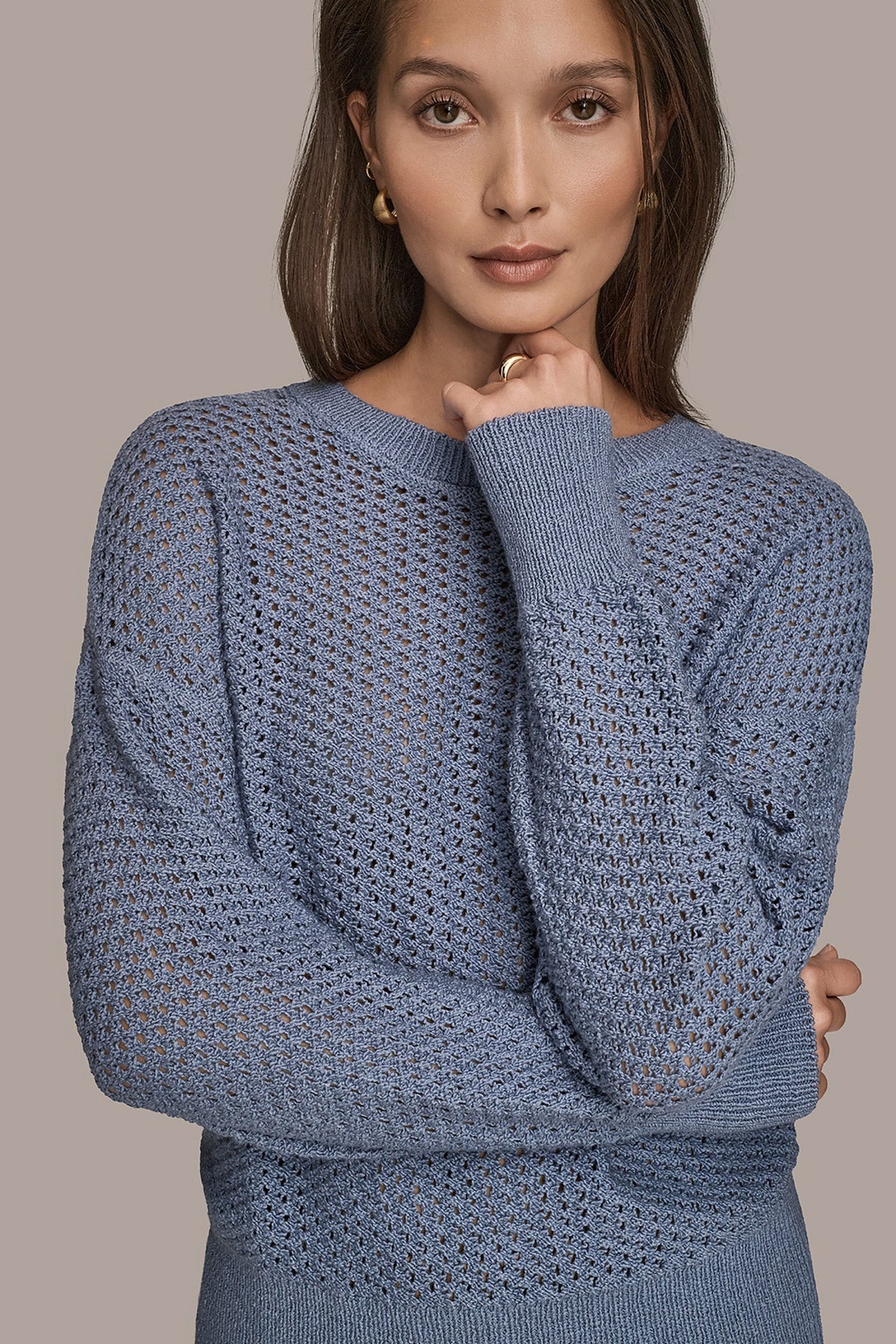 LONG SLEEVE OPEN STITCH SWEATER