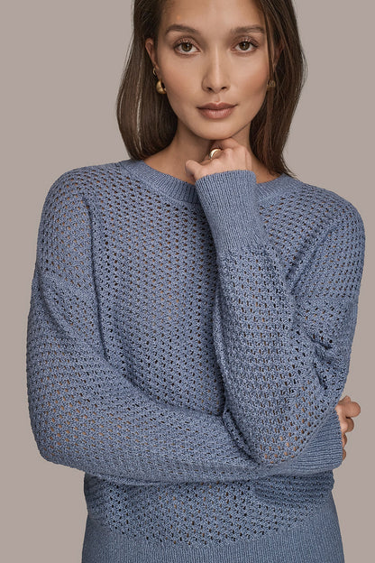 LONG SLEEVE OPEN STITCH SWEATER
