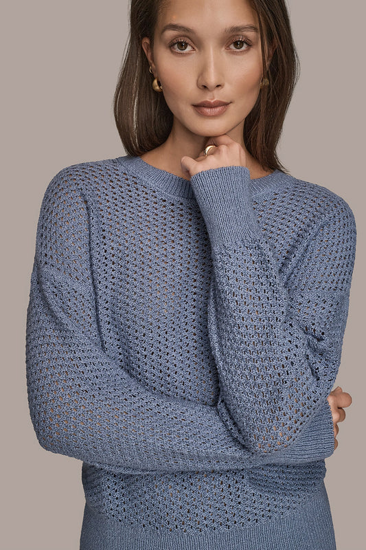 LONG SLEEVE OPEN STITCH SWEATER