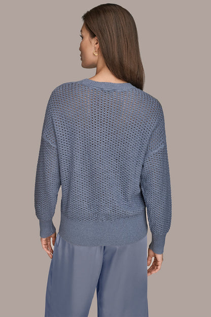 LONG SLEEVE OPEN STITCH SWEATER