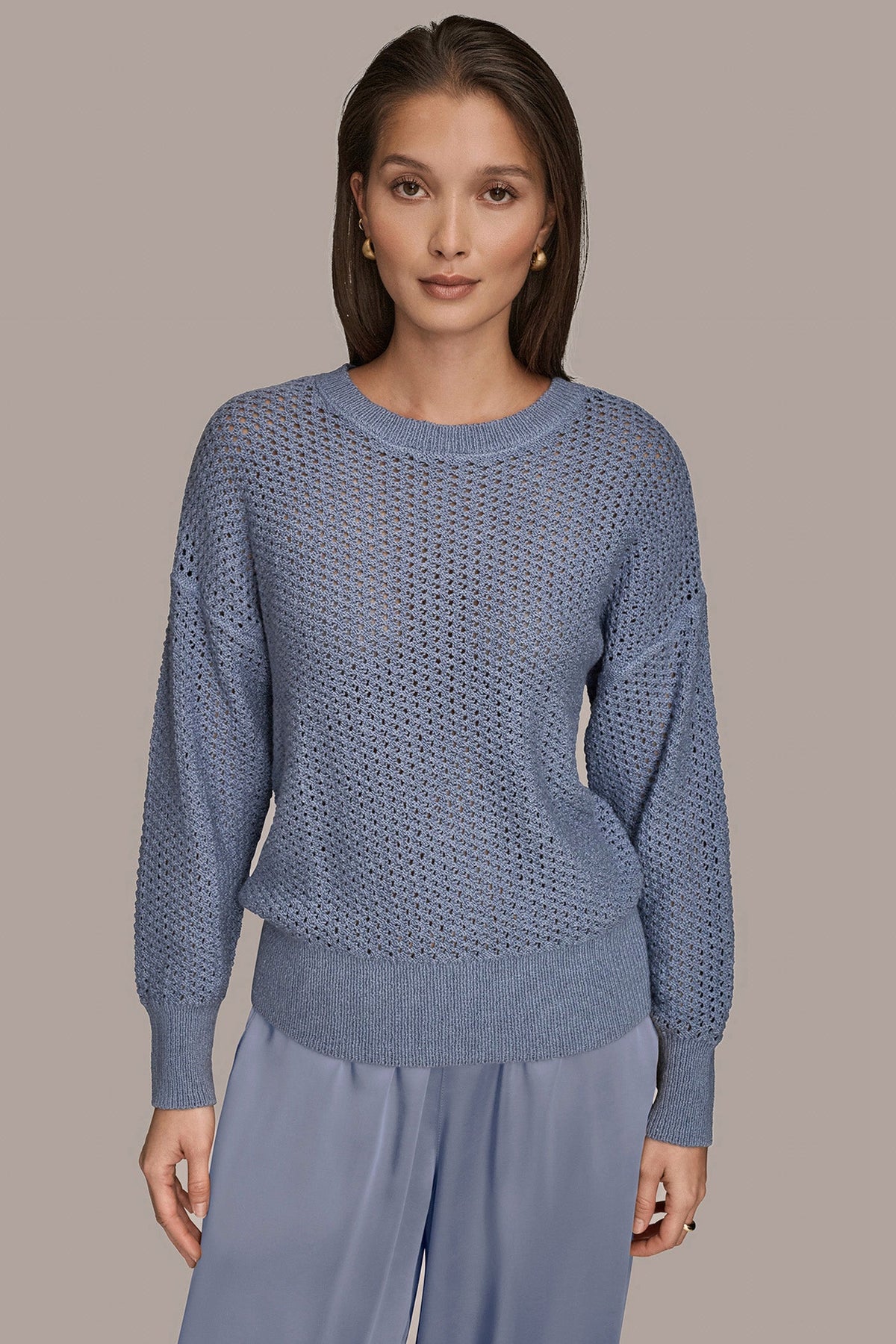 LONG SLEEVE OPEN STITCH SWEATER
