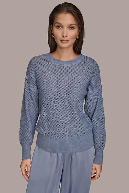 LONG SLEEVE OPEN STITCH SWEATER