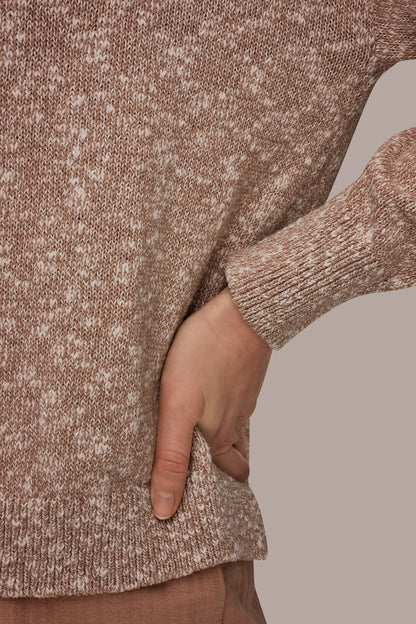 METALLIC LONG SLEEVE SWEATER