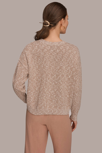 METALLIC LONG SLEEVE SWEATER