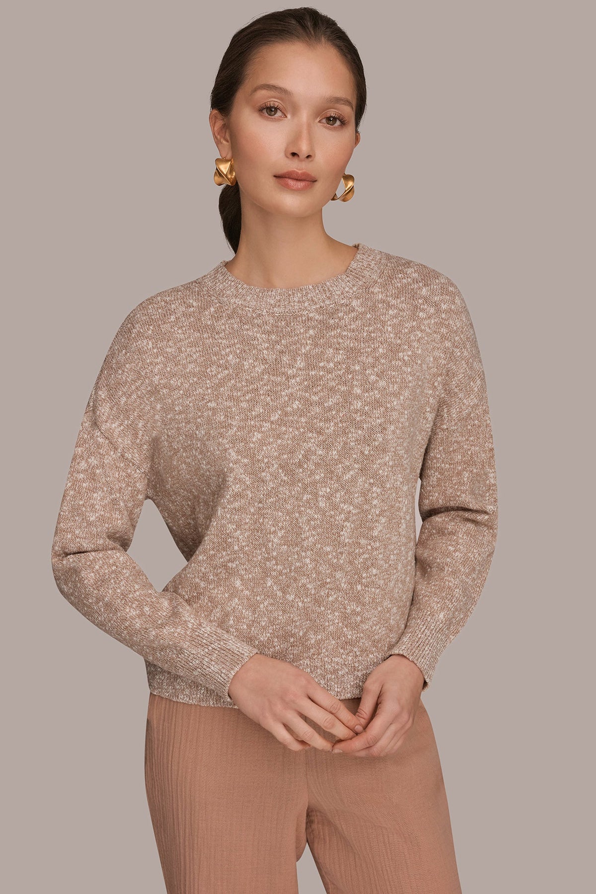 METALLIC LONG SLEEVE SWEATER