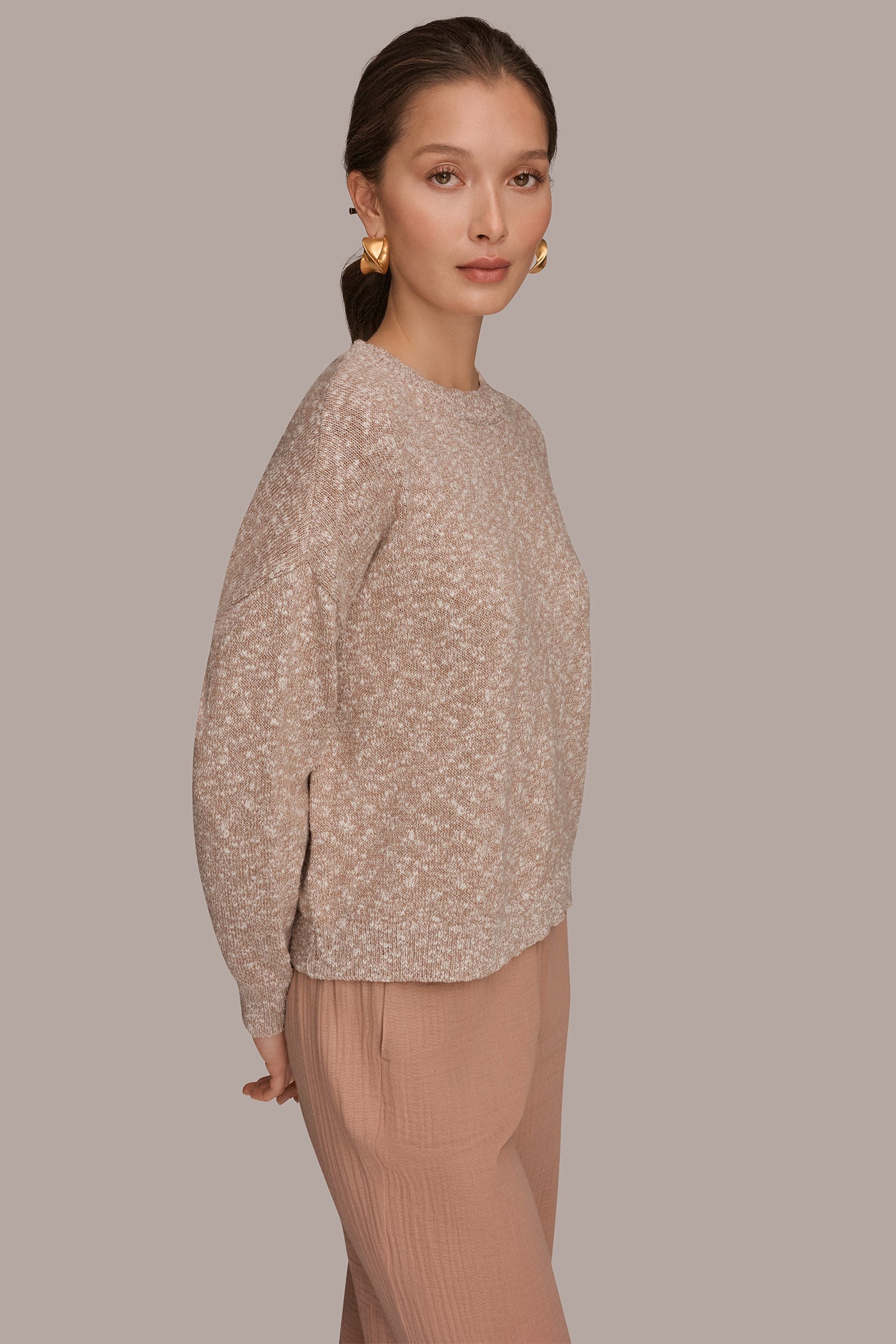 METALLIC LONG SLEEVE SWEATER