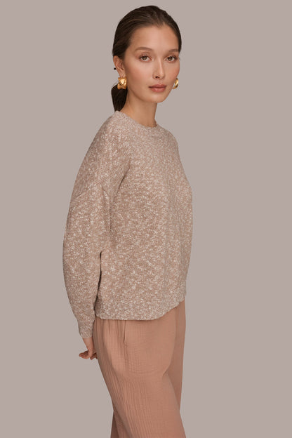 METALLIC LONG SLEEVE SWEATER