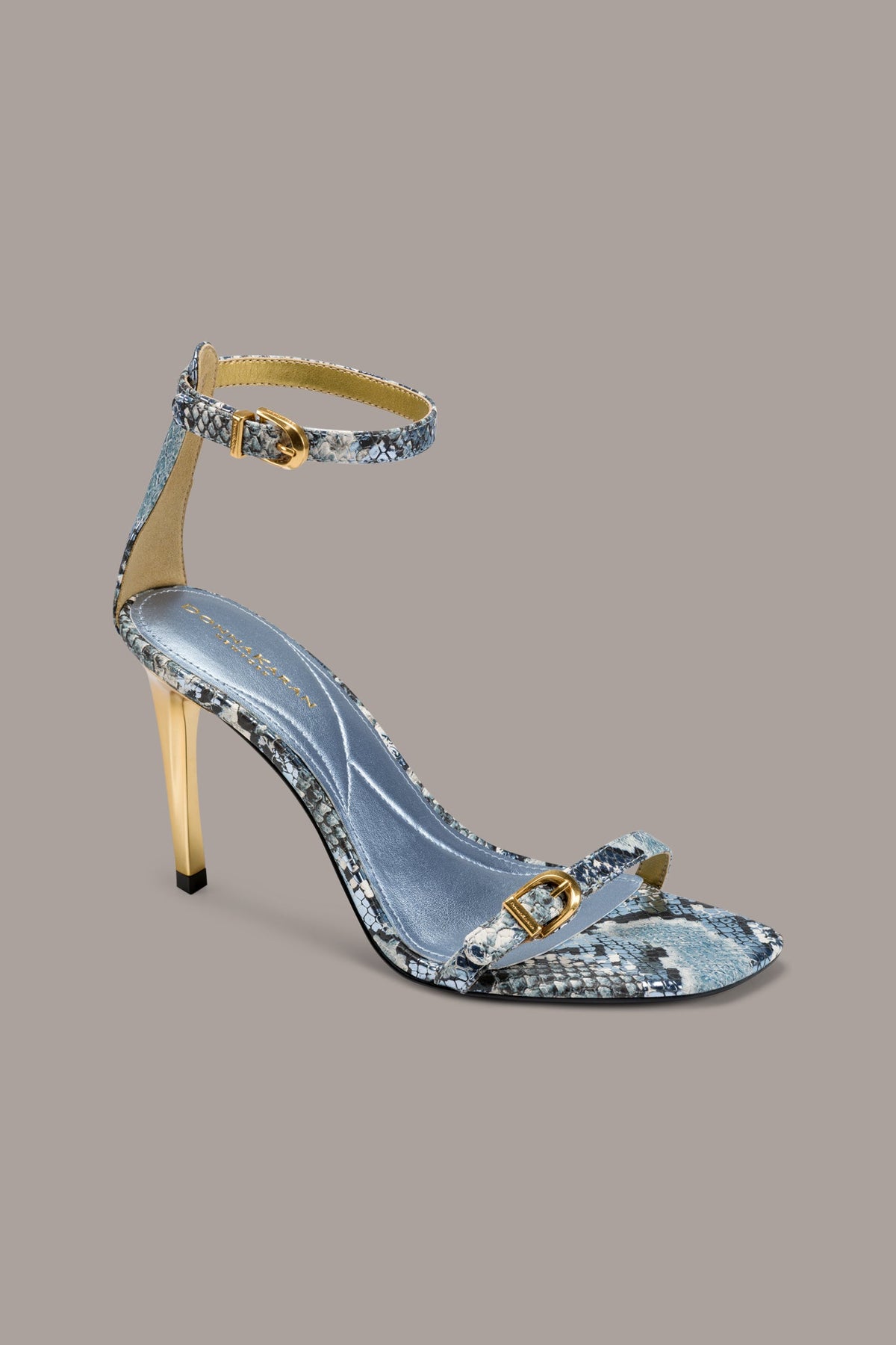 PRYCE SNAKE-PRINT ANKLE STRAP SANDAL