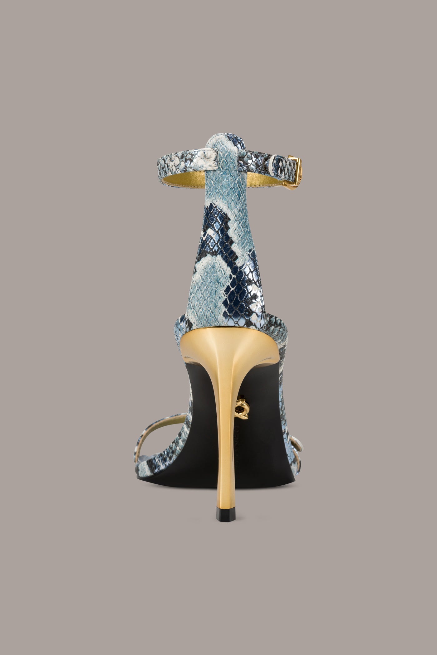 PRYCE SNAKE-PRINT ANKLE STRAP SANDAL
