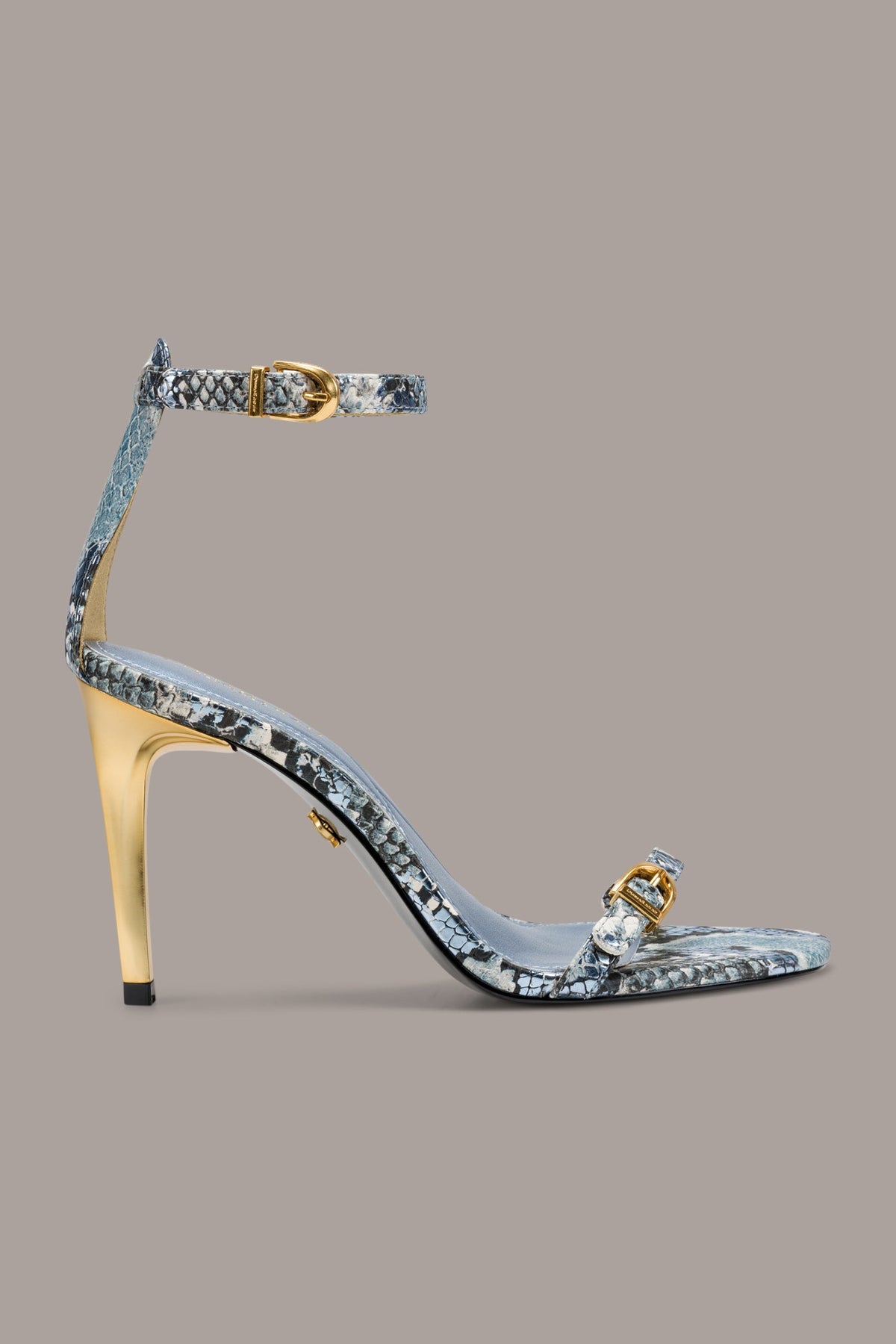 PRYCE SNAKE-PRINT ANKLE STRAP SANDAL
