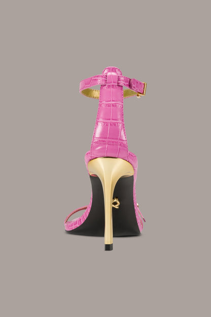 PRYCE CROC-EFFECT ANKLE STRAP SANDAL