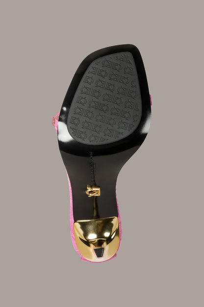 PRYCE CROC-EFFECT ANKLE STRAP SANDAL
